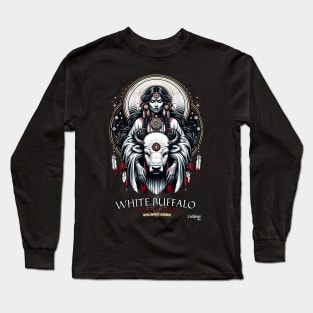 Old Gods Sacred Guardian: Native American Indian White Buffalo Calf Woman Long Sleeve T-Shirt